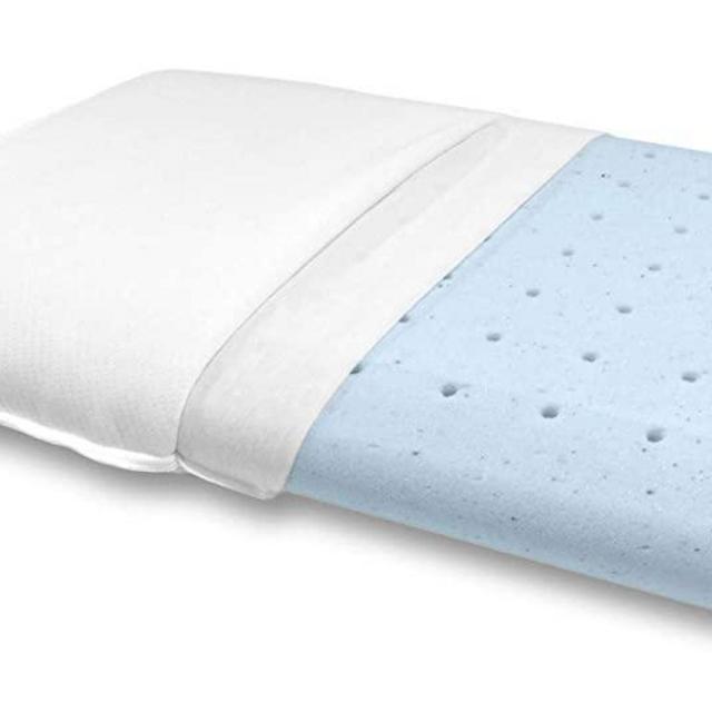 Bluewave Bedding Ultra Slim Gel Memory Foam Pillow for Stomach and Back Sleepers - Thin and Flat Design for Spinal Alignment, Better Breathing and Enhanced Sleeping (Full Pillow Shape, Standard Size)