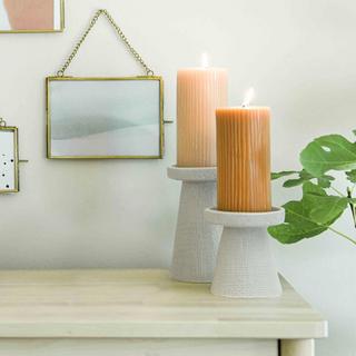 Embossed 2-Piece Candle Holder Set