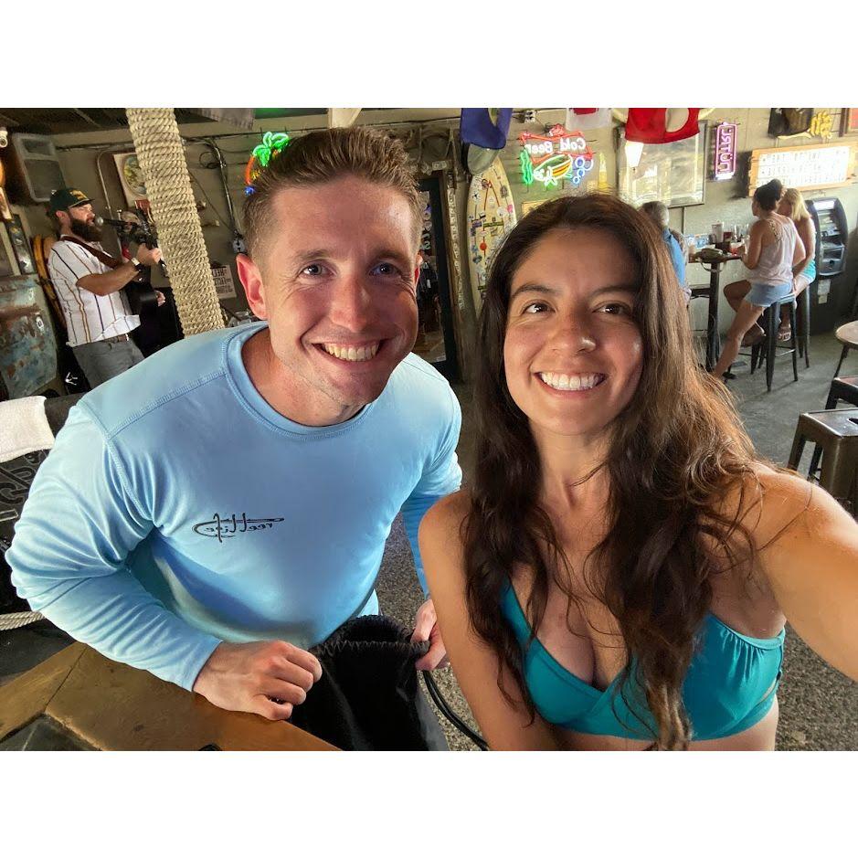 Trip to Florida. Trav showed Karla around and stopped at a cute little bar with live music (August 2023)