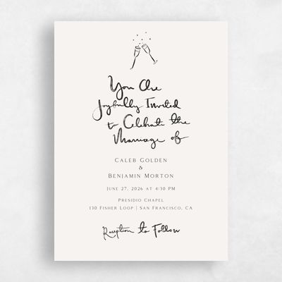 Multi-Colored Wedding Invitation - Dunluce Classic