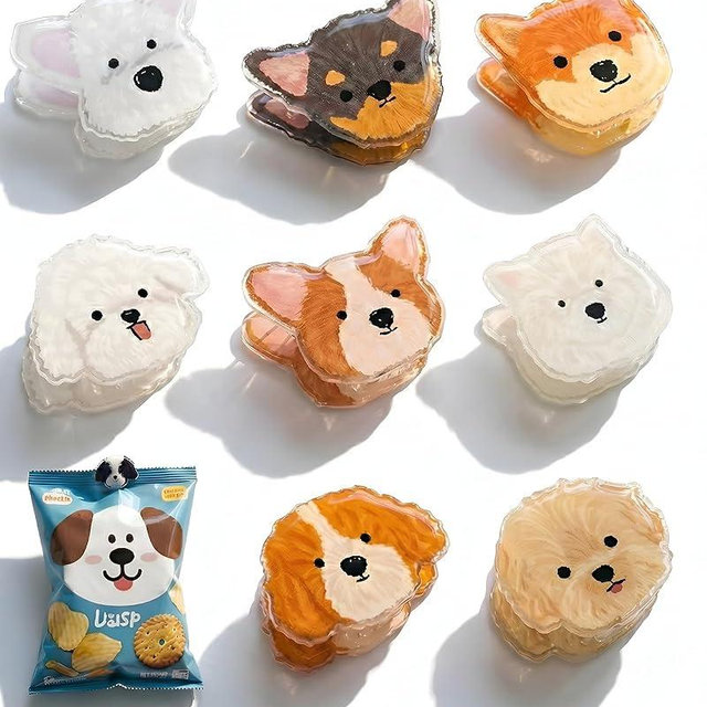 9PCS Cute Chip Clips Food Bag Sealer Sealing Clips, Funny Dog Shaped Potato Chip Bag Clip for Kitchen, Snack Bags Sealer for Airtight Seal and Food Storage