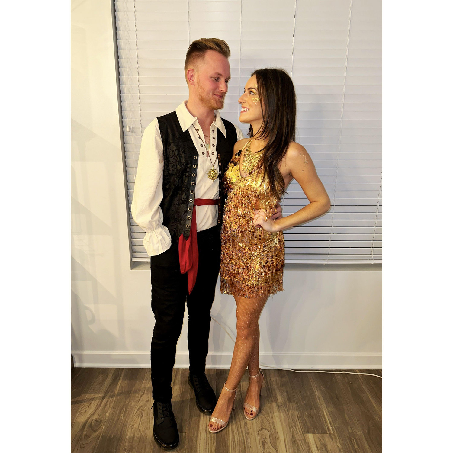 Alex is obsessed with hidden treasure, so our first couple's Halloween costume was a pirate & his gold!