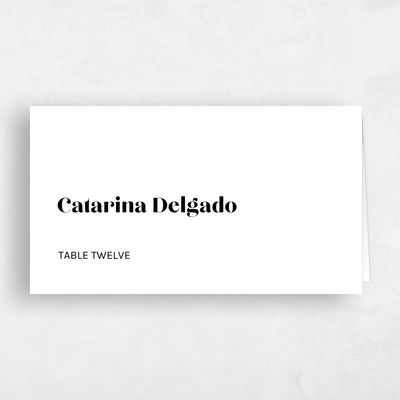 White Wedding Place Card - Vitale