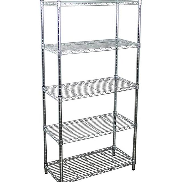 SafeRacks NSF Certified Commercial Grade Adjustable 5-Tier Steel Wire Shelving Rack with Adjustable Feet - 14" x 30" x 60" (14"x30"x60" 5-Tier)