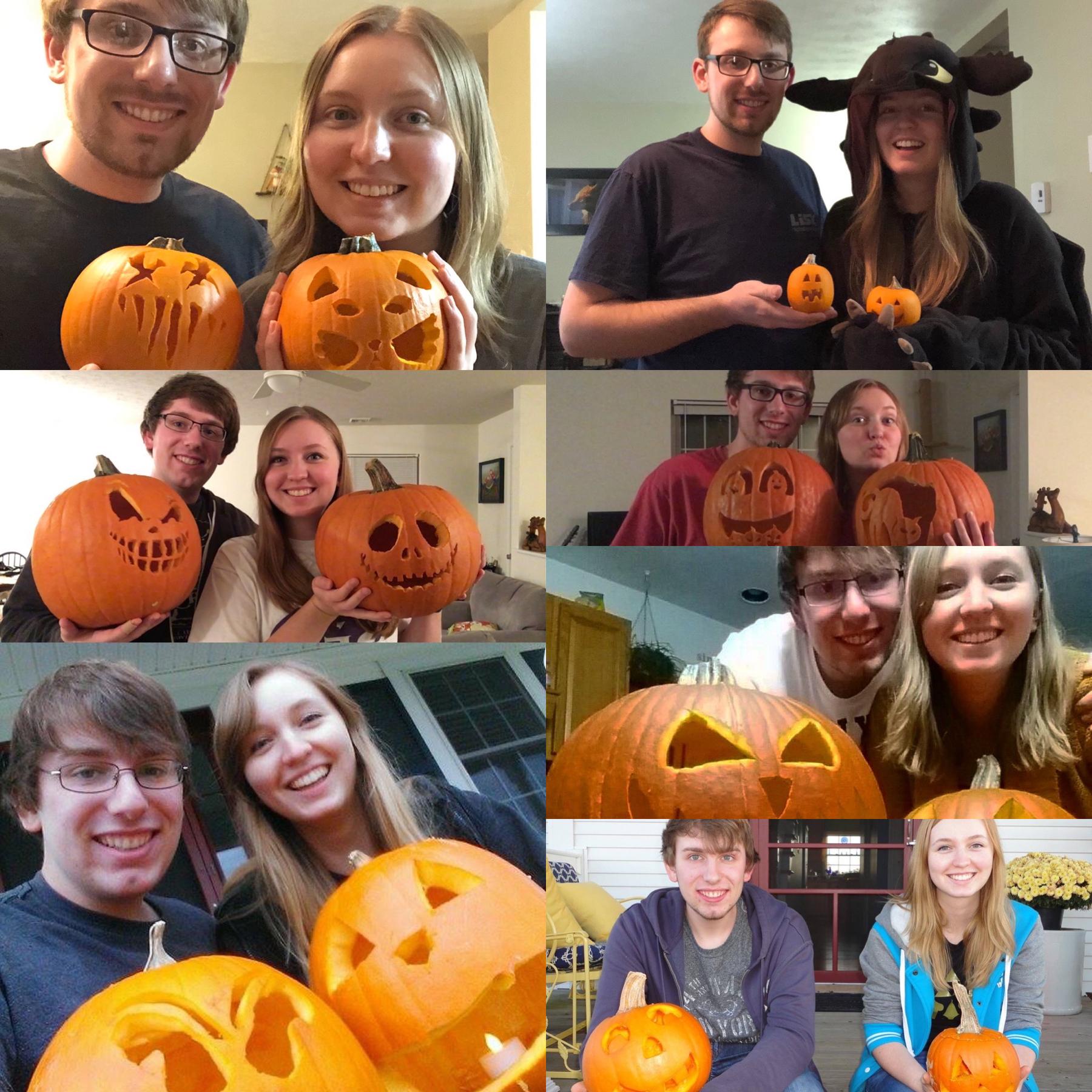 We have carved many pumpkins together over the years. This isn’t even all of them!