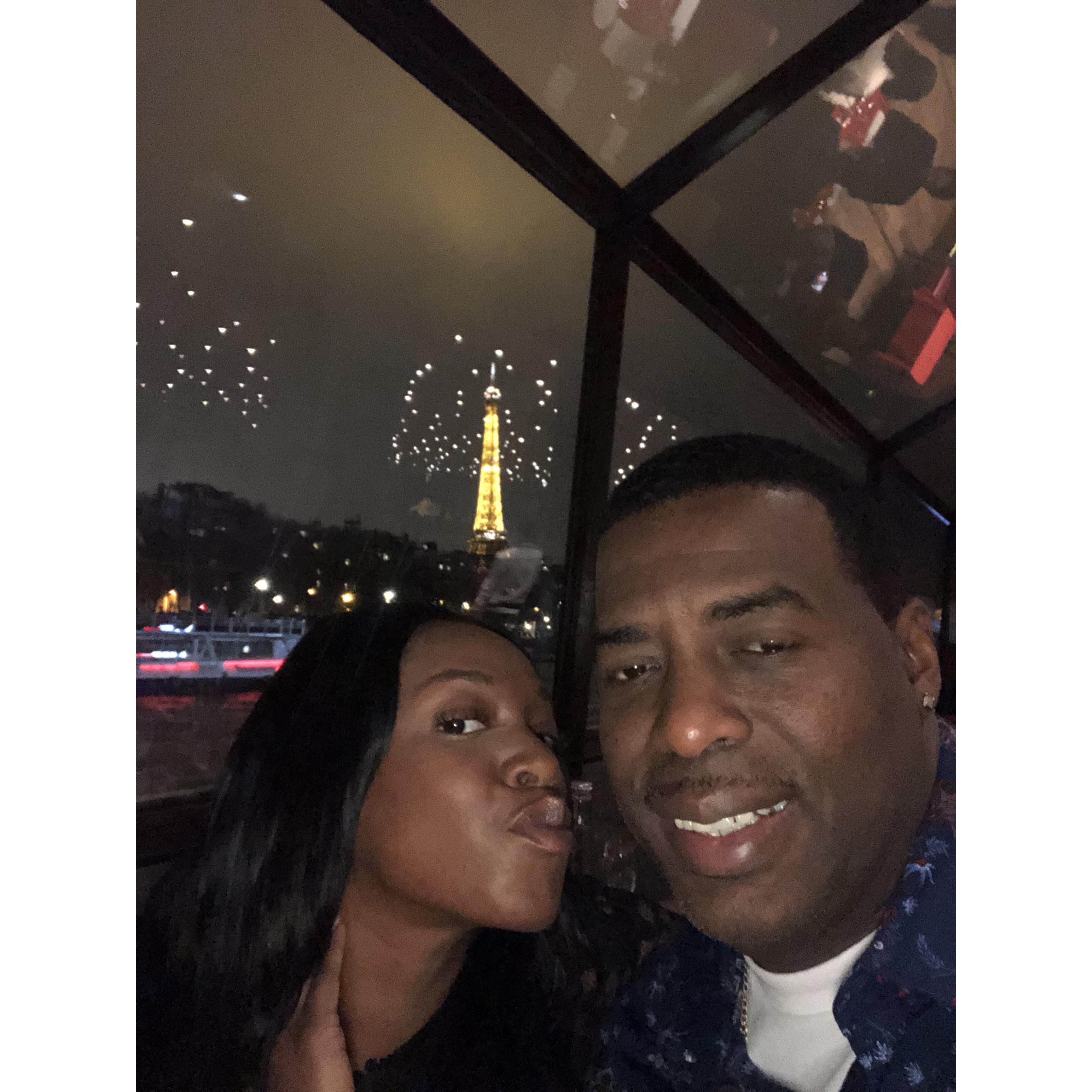My birthday dinner cruise on the Sienne River in Paris. This is also the night we got engaged.