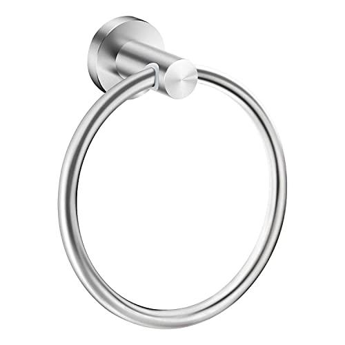 Marmolux Acc Towel Ring Hand Towel Holder for Bathroom Hand Towel Racks Wall Mount Bathroom Hardware Simple Round Towel Hanger Heavy Duty SUS 304 Stainless Steel,Brushed