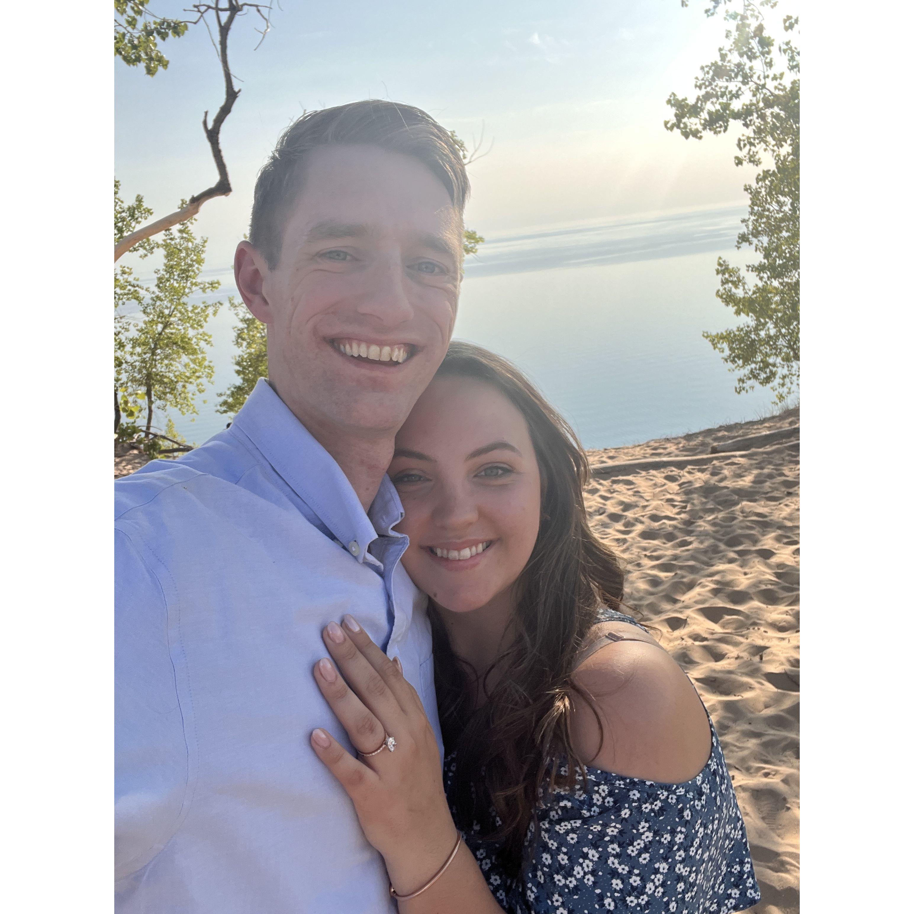 He proposed on Sleeping Bear Dunes in MI.