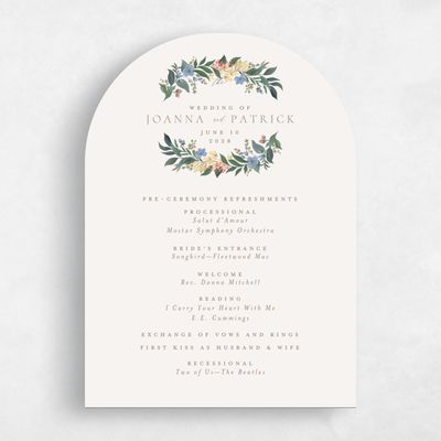 Pink Arch Wedding Program - Souci