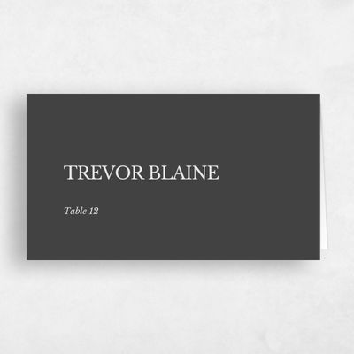 Grey Typography Wedding Place Card - Jaramillo
