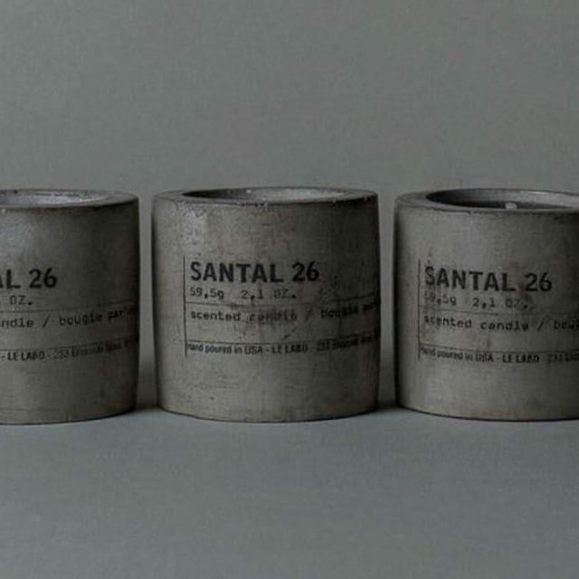 Le Labo SANTAL 26 mini concrete candles 59.5g / 2.1oz each. Set of 3 candles.