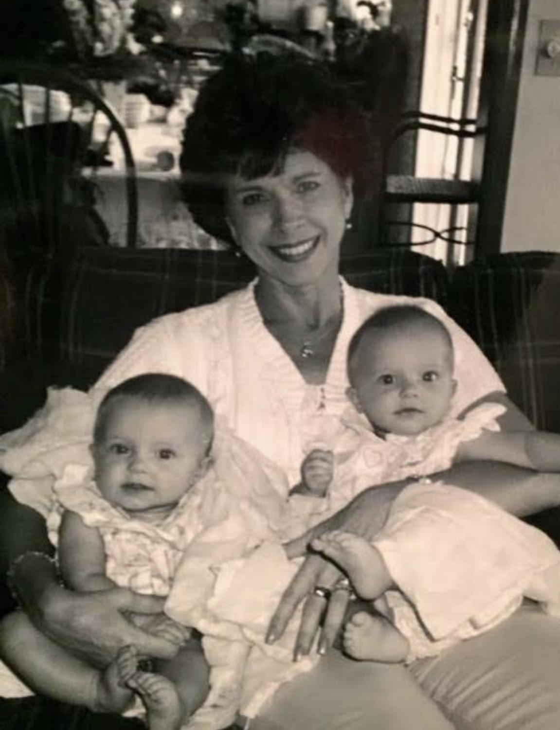 Grammy holding Olivia and Madison