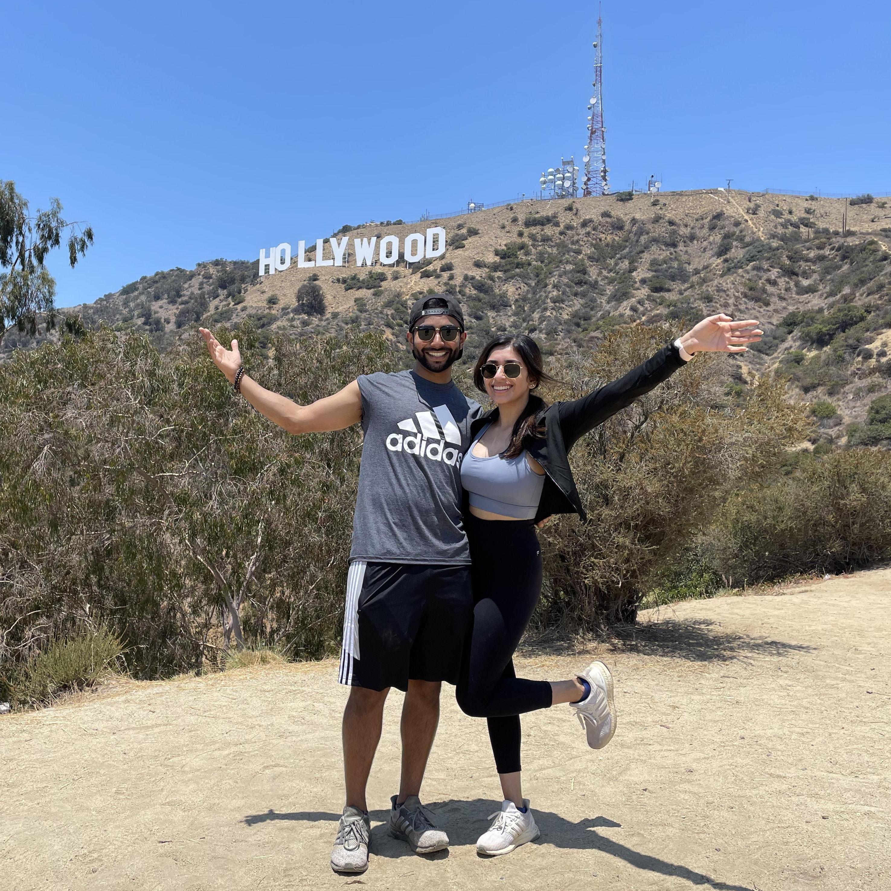 We started traveling together - with the first trip being hiking to the Hollywood sign in LA!