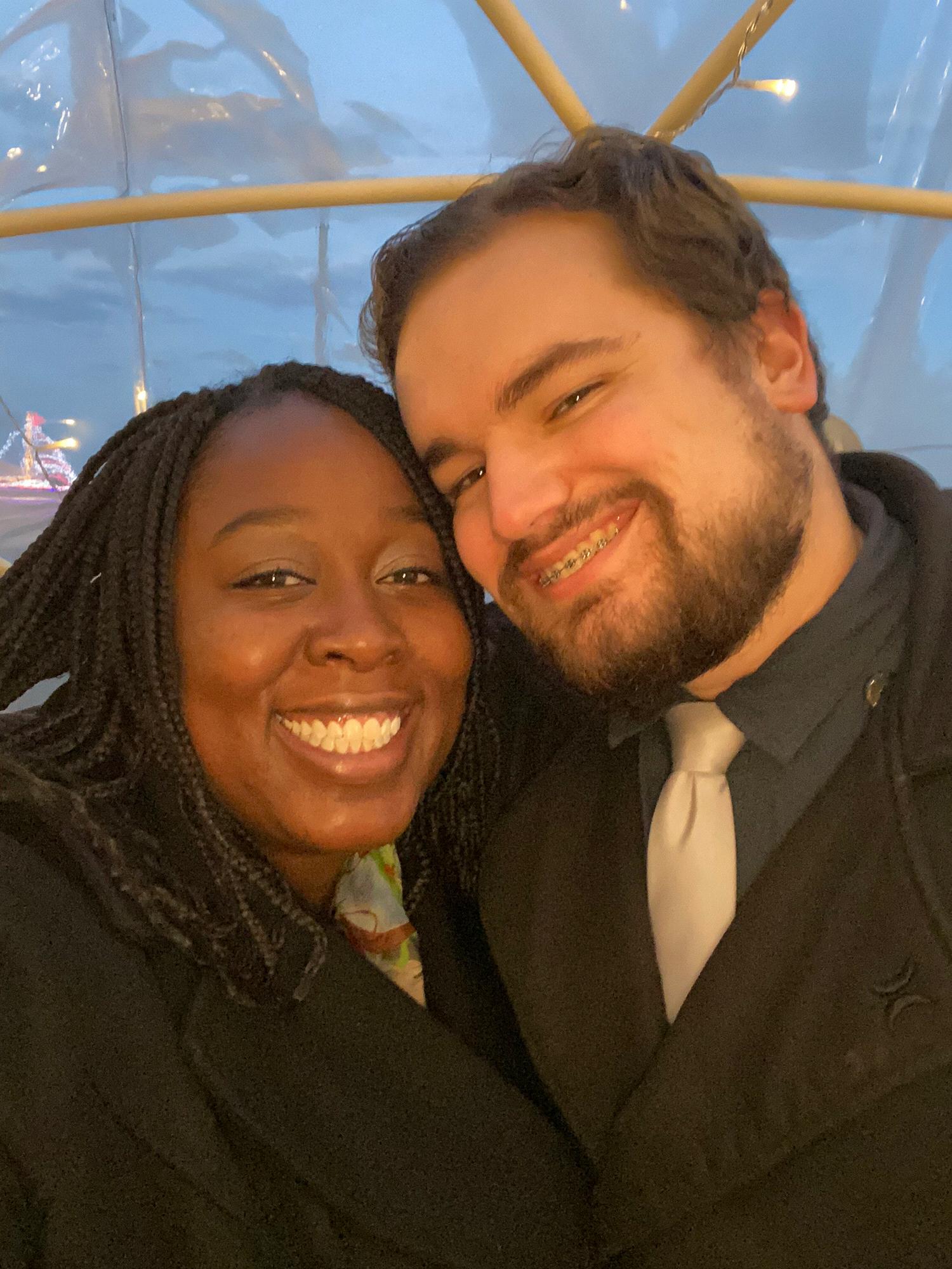 The day before we got engaged... having dinner in a bubble on the beach