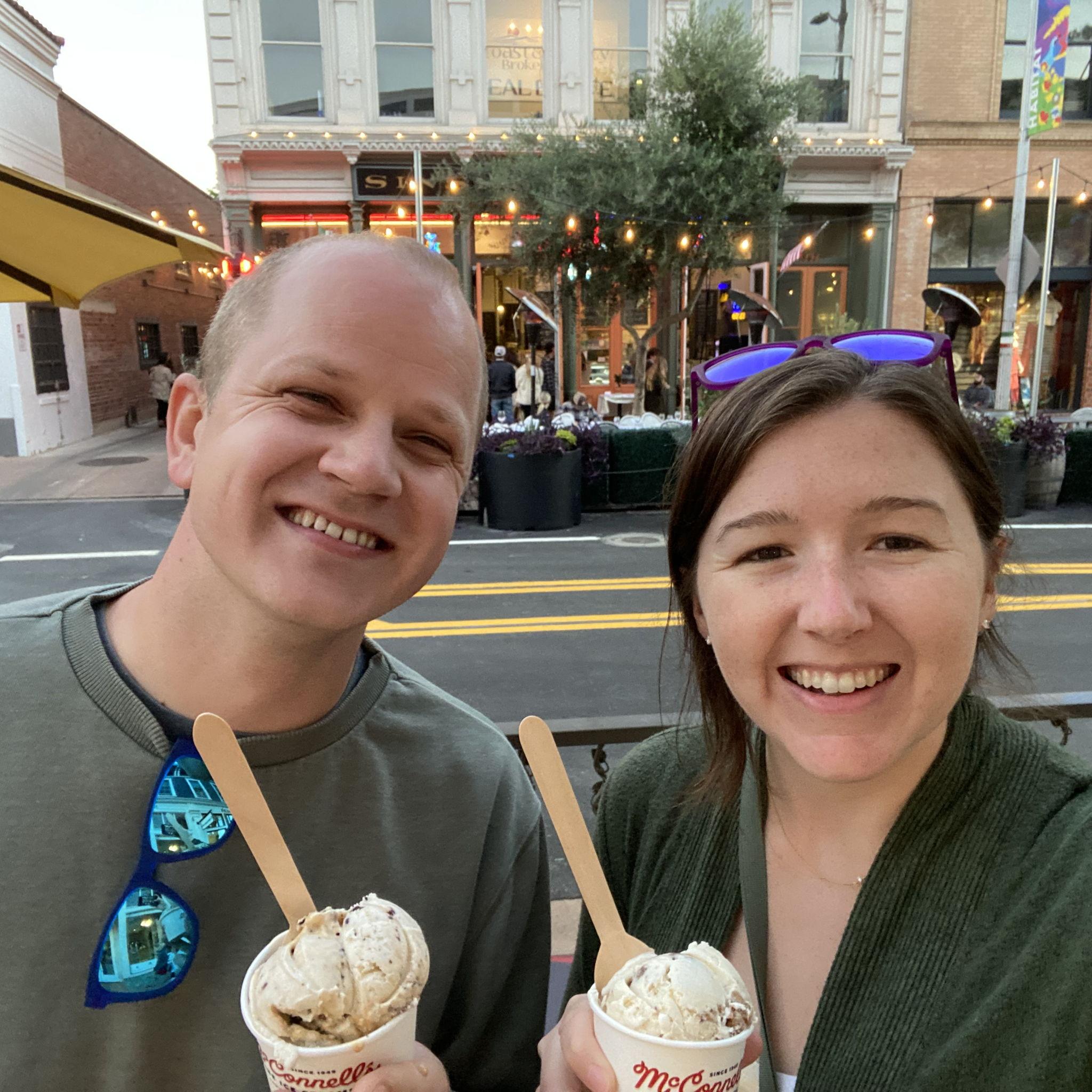 McConnell’s ice cream in SLO for Kathryn’s birthday! Nov 2023