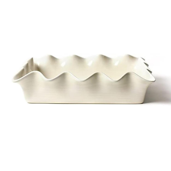 Signature White Ruffle 13in Casserole Dish