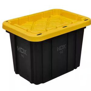 27 Gal. Tough Storage Tote in Black and Yellow