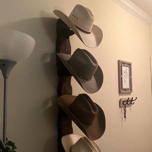 Cowboy Hat Rack (LARGE-4 Hats, LIVE EDGE ), Wall Mounted Display for Cowboy Hats - Etsy