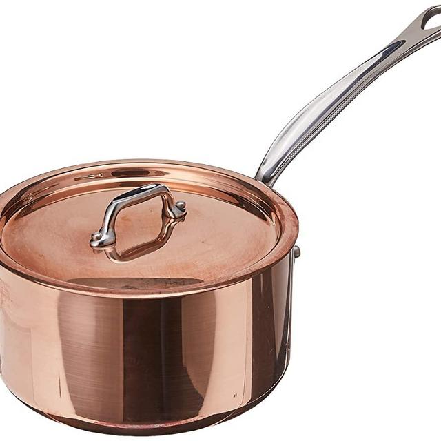 Mauviel1830 Made In France M'Heritage M150S 6110.17 Copper 1.9-Quart Saucepan with Lid, Cast Stainless Steel Handles