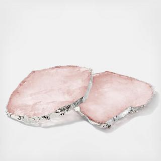 Rose Quartz Kivita Coaster, Set of 2