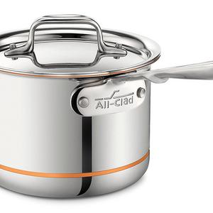 Groupe SEB - All-Clad 6202 SS Copper Core 5-Ply Bonded Dishwasher Safe Saucepan / Cookware, 2-Quart, Silver