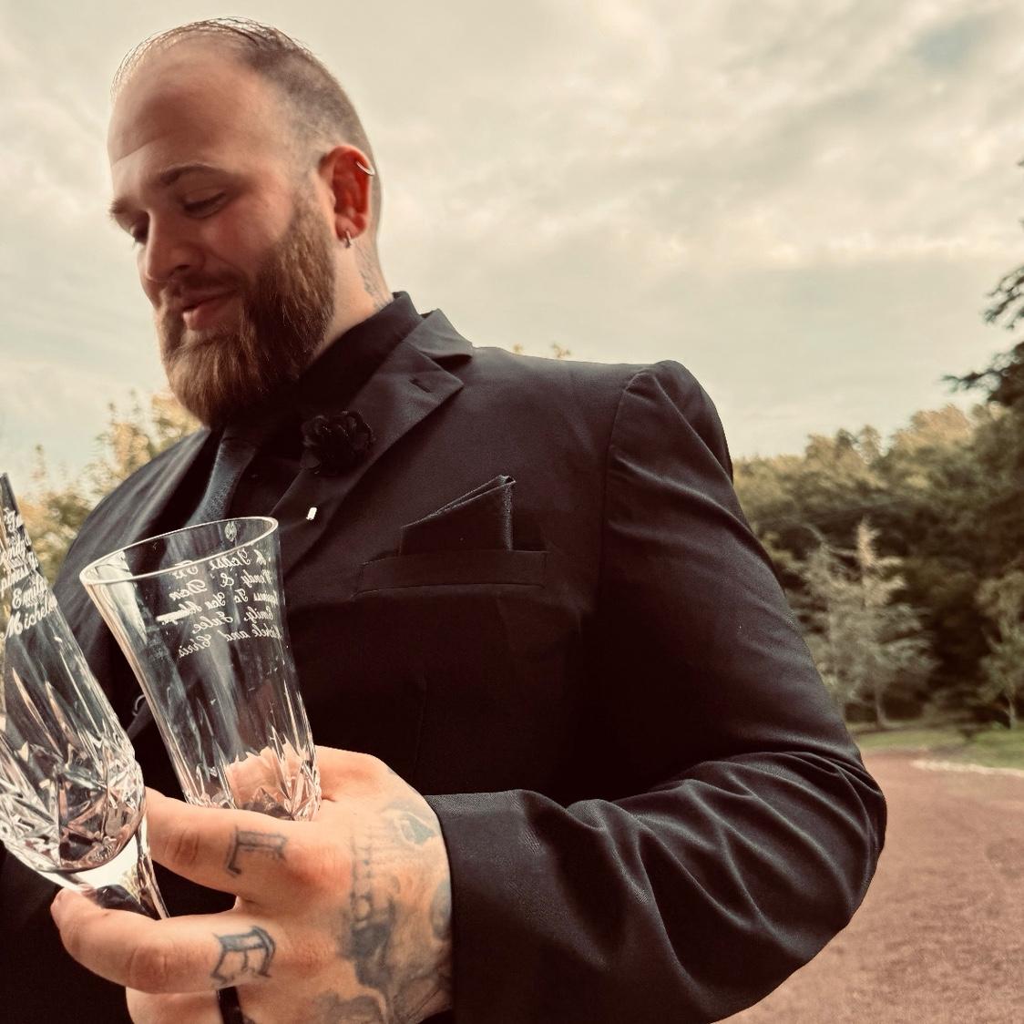 The grooms first champagne toast!