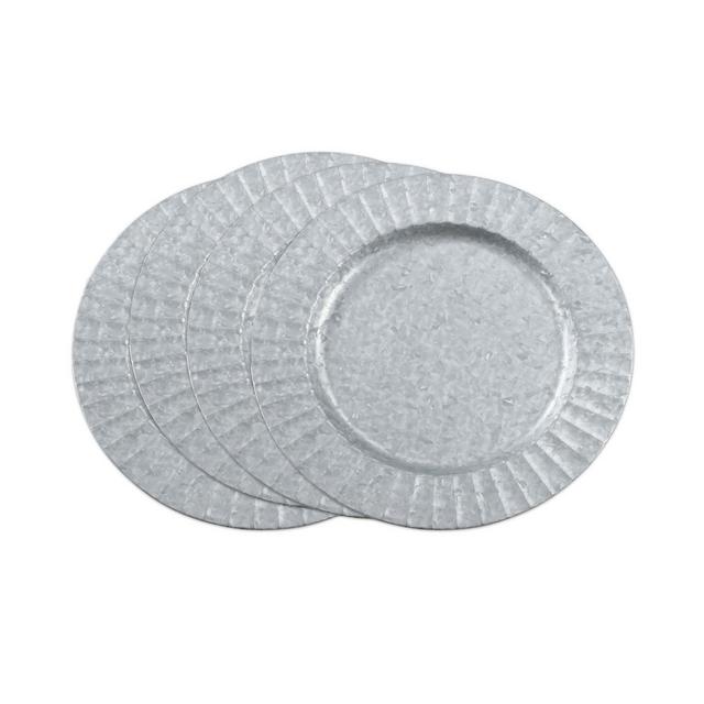 Saro Lifestyle Ruffled Galvanized Table Chargers Set of 4