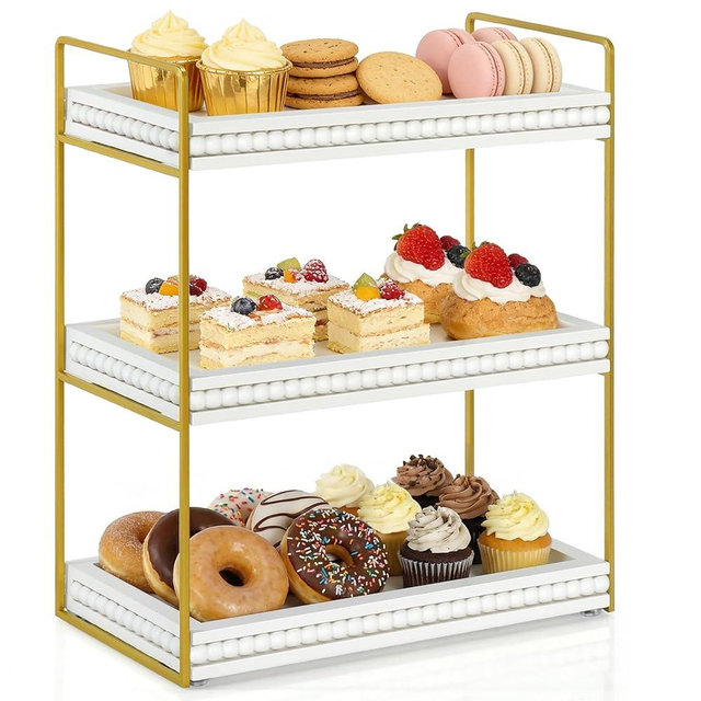 Esbainia Cupcake Stand, Dessert Table Display Set for Dessert Stands, Wood Desert Table Display Set, 3 Tiered Tray Stand for Baby Bridal Shower Party , Birthday