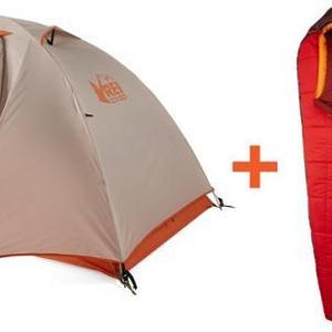 REI Co-op Backpacking Bundle: 2-person tent, sleeping bag, sleeping pad