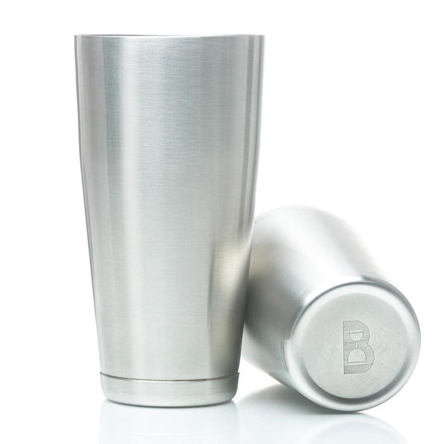Bull in China 2-Piece Cocktail Shaker Stainless Steel – 28 oz Weighted Shaker & 18oz Weighted Cheater Tin, Professional Grade Bar Shaker, Premium Cocktail Shaker Set for Professional & Home Bartenders