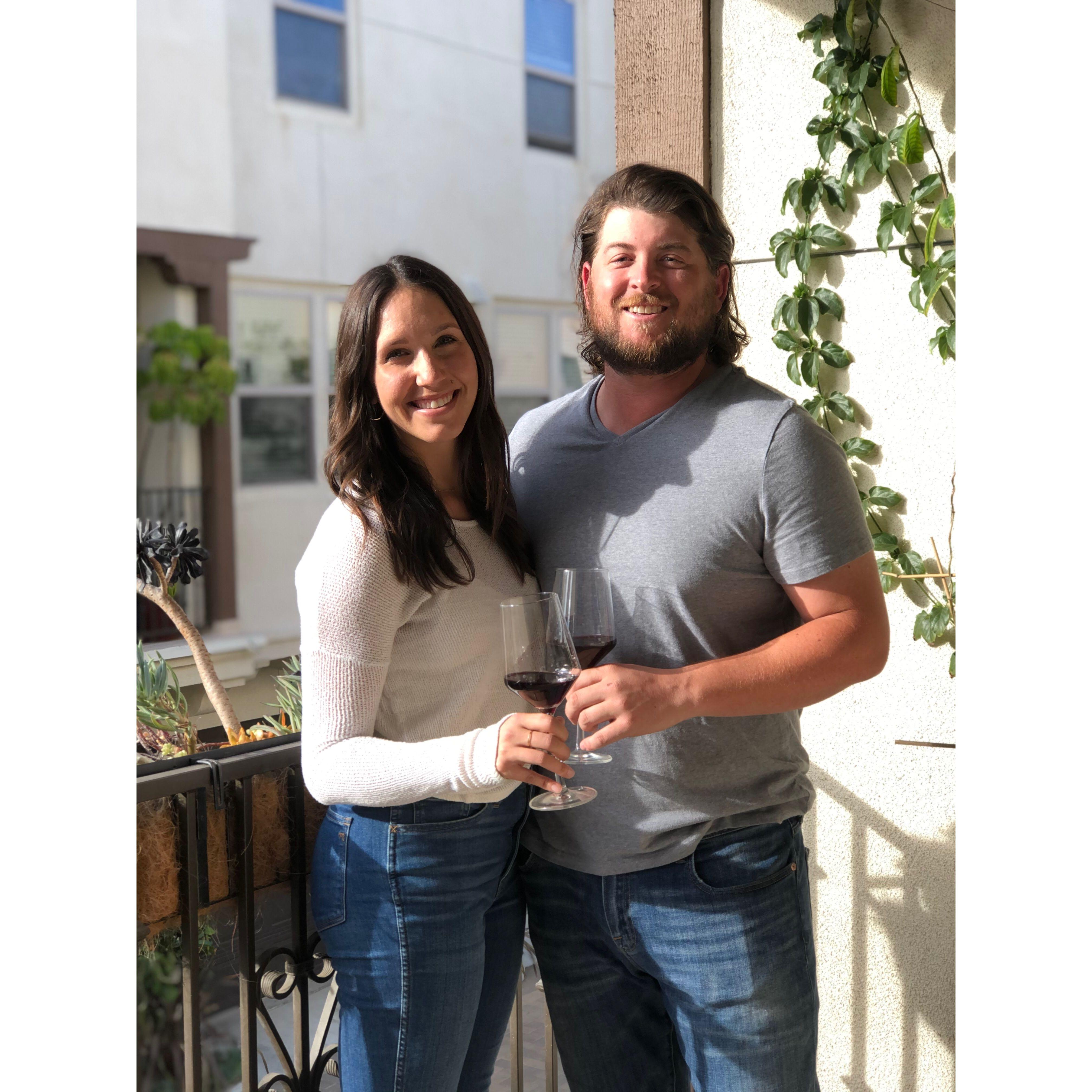 A photo from the week we moved into our first purchased home together!