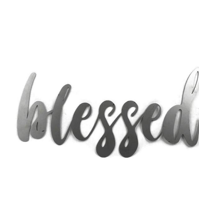 Raw Steel Unpainted Word Art - blessed