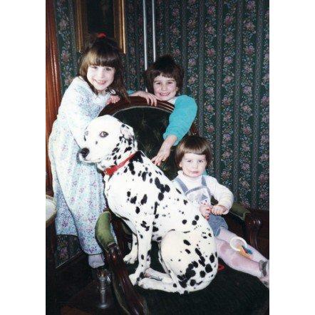 Ashley's childhood dog, Pebbles.  Ashley and Pebbles grew up together until Pebbles passed in 1998.