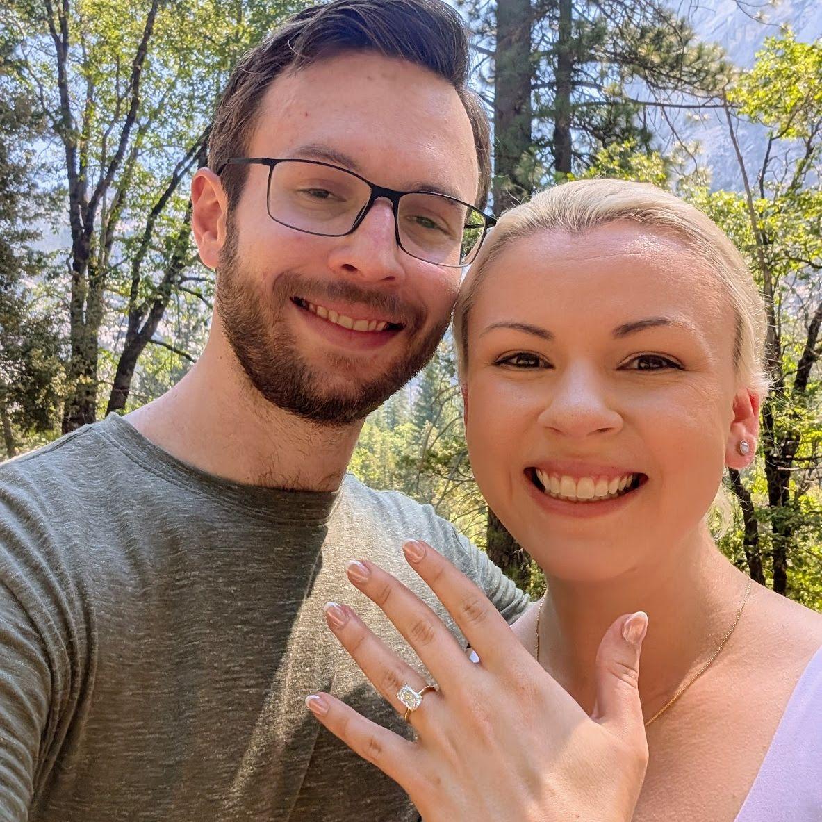 Our first selfie after getting engaged!