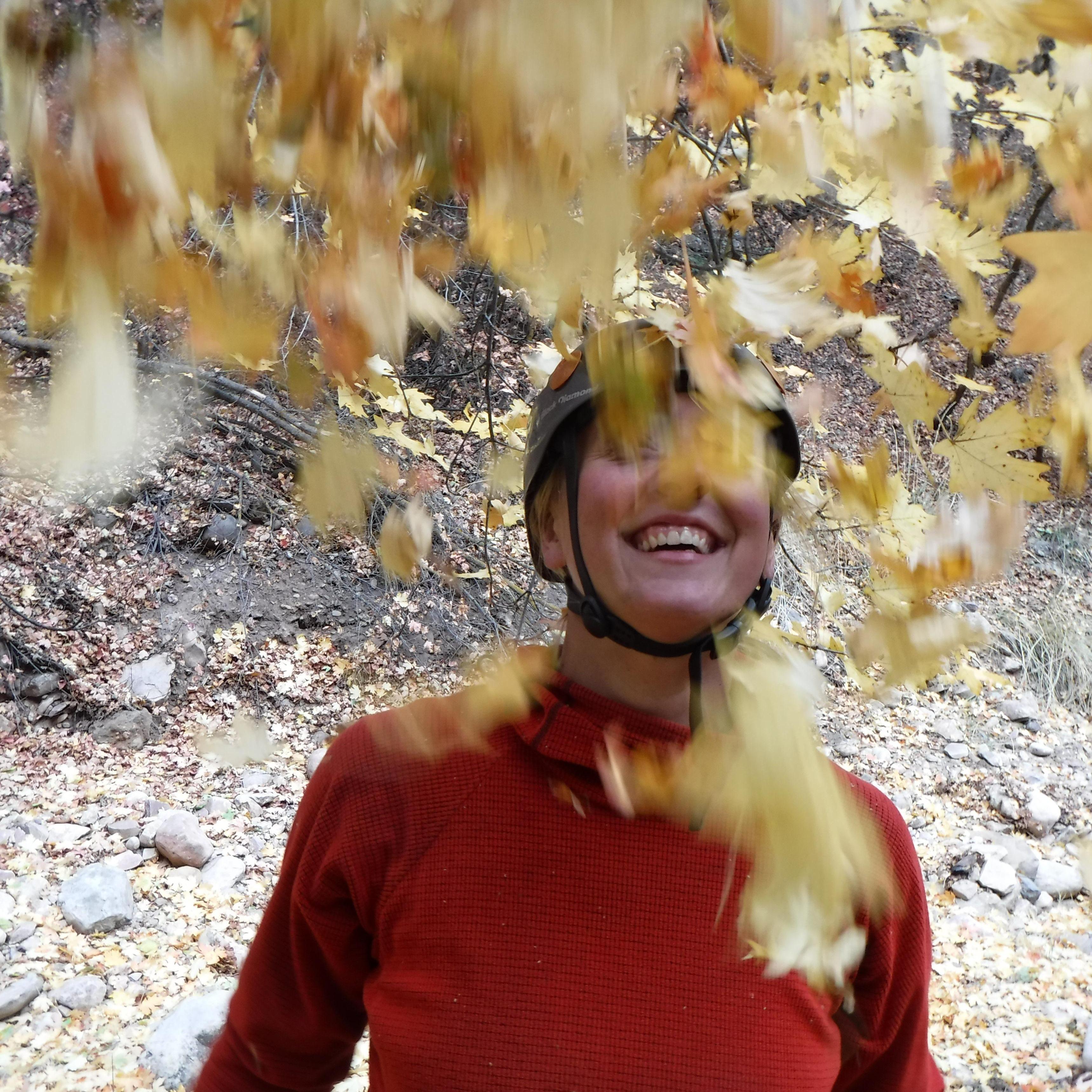 Callie's smile lights up some autumn color.