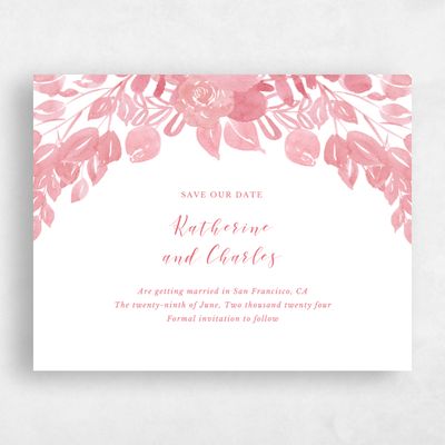Pink Wedding Save the Date - Clemson Landscape