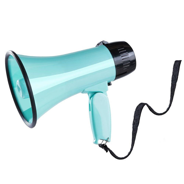 MyMealivos 20W Megaphone Bullhorn, Built in Siren & 240s Recording, 5.4"×8.6" Portable Megaphone with Volume Control Cover Up to 300 feet+ for Indoor and Outdoor Activities(Teal)