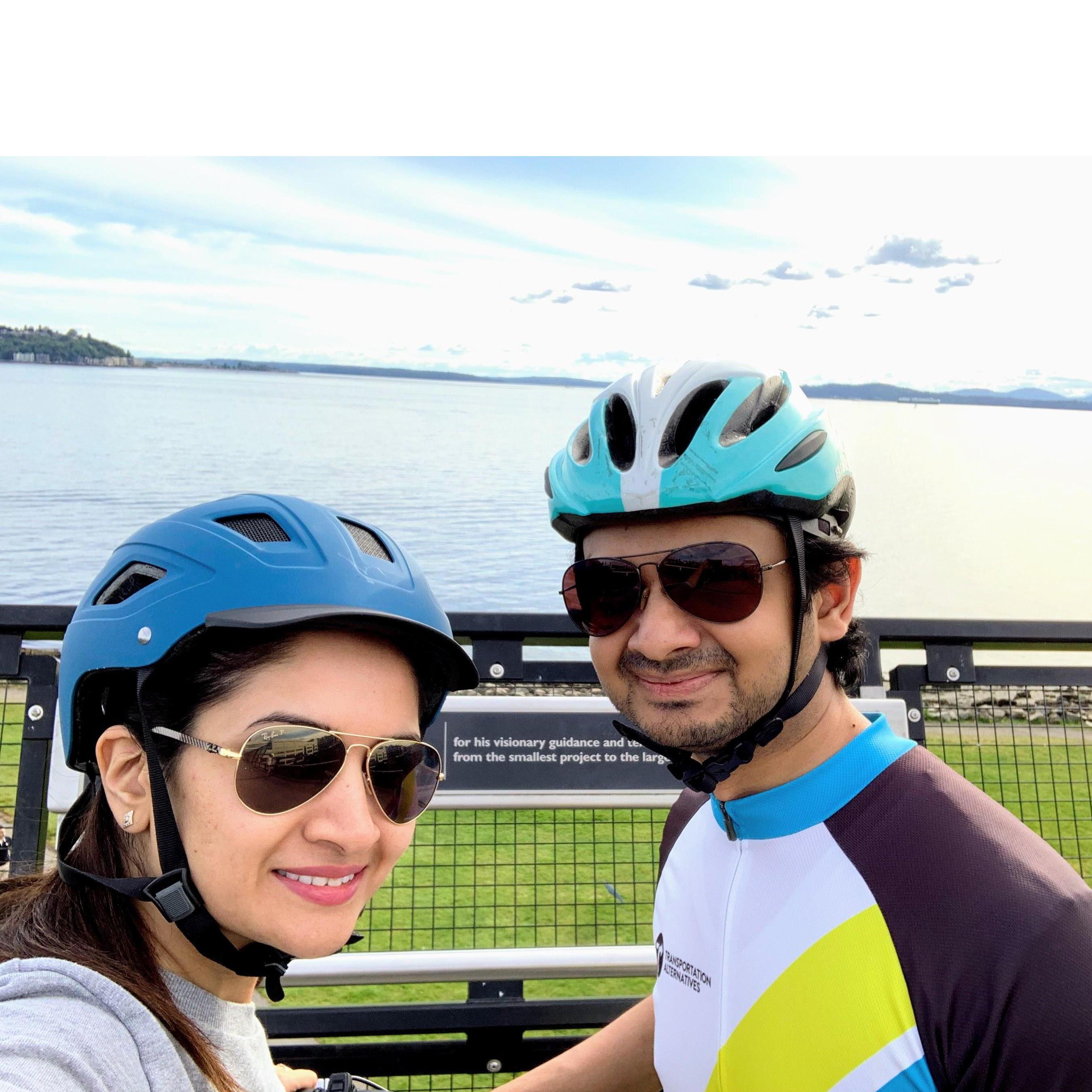 Just a casual pose on one of our typical bike rides :-)