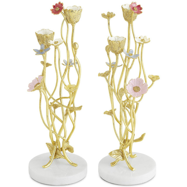 Michael Aram Wildflowers Candle Holders, Set of 2