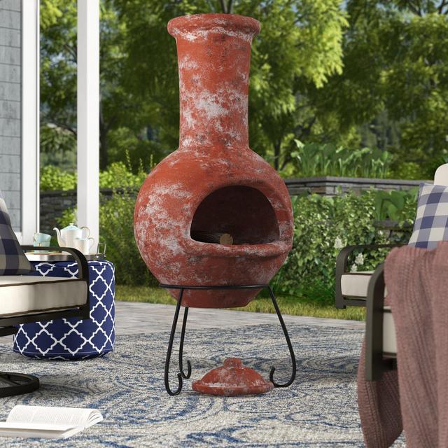 Skoog Clay Wood Burning Chiminea