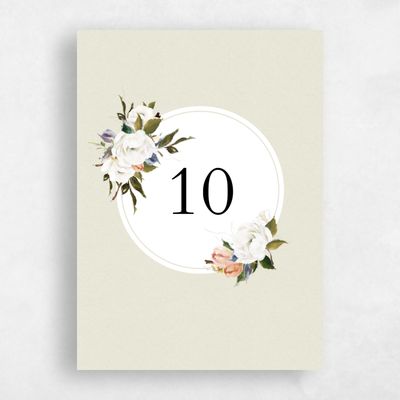 Beige Wedding Table Number - Octavia