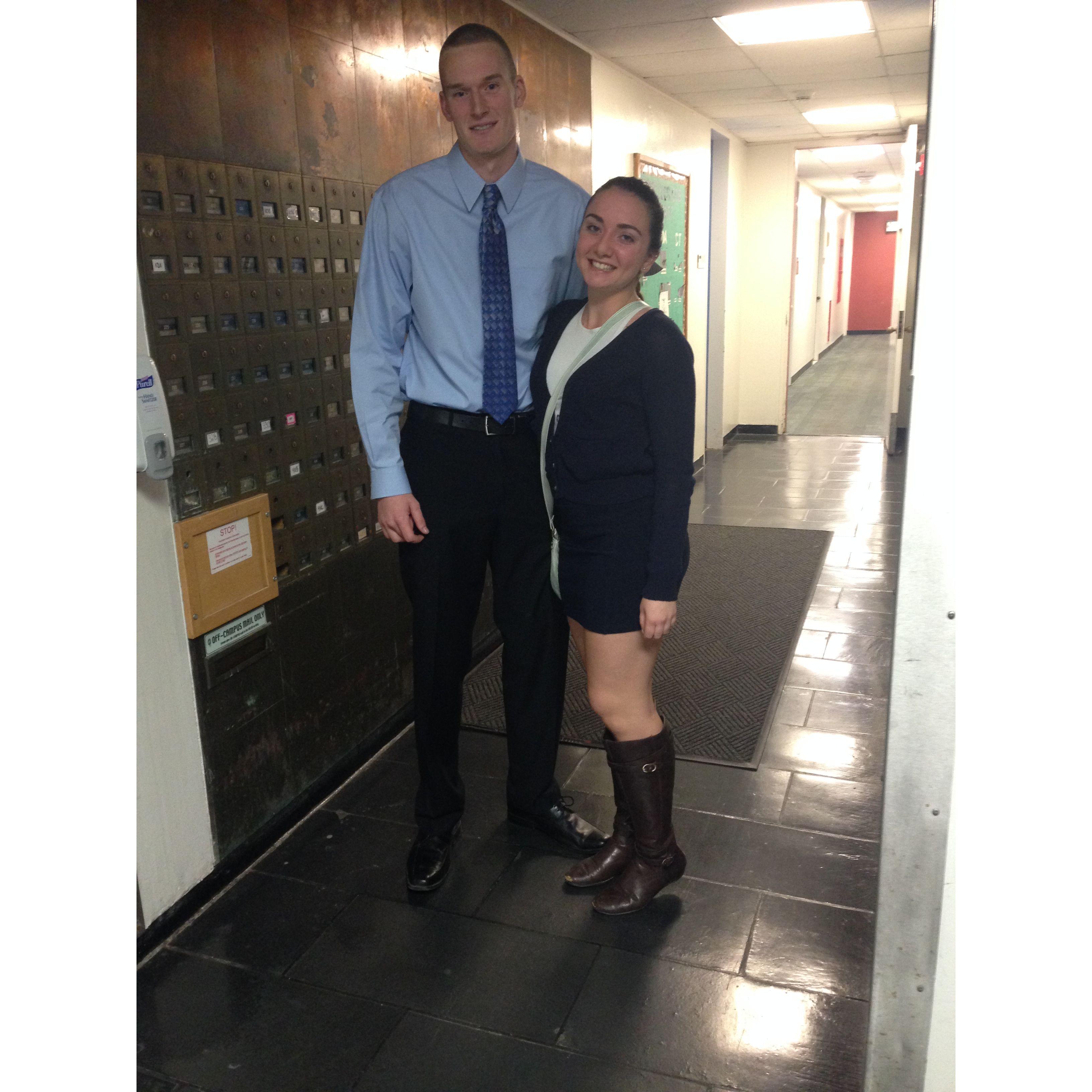 OUR FIRST DATE!!! (on her tippy toes)