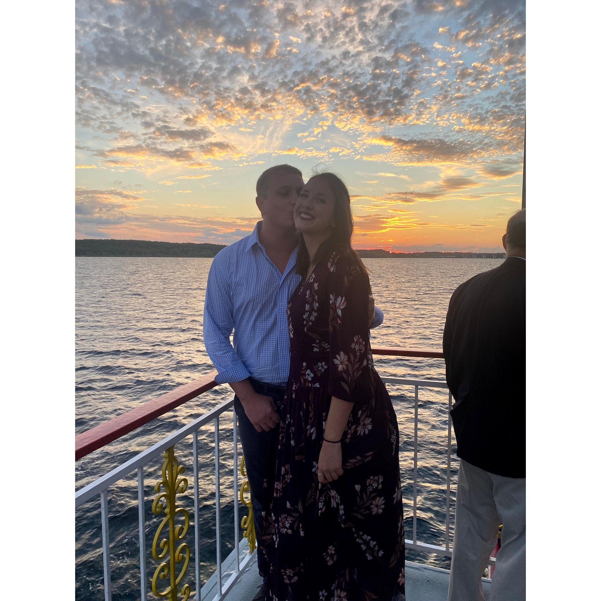 This was a gorgeous sunset on a dinner boat in Florida where Caroline's cousin Sally had her rehearsal dinner.