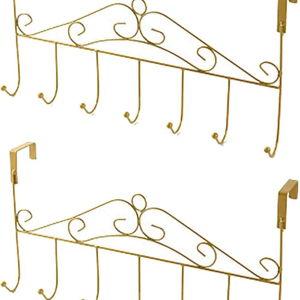 Gold Over The Door Hooks 7 Hanger Rack