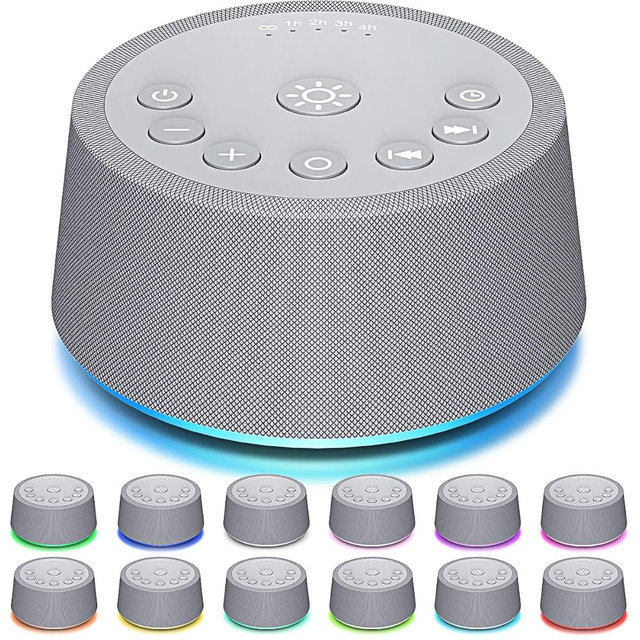 SoundLegend Sleep White Noise Sound Machines 32-Level Volume 30 Sounds 12 Colors Light 5 Timers Adjustable Light Brightness Compact for Everyone Travel Gift Memory Function