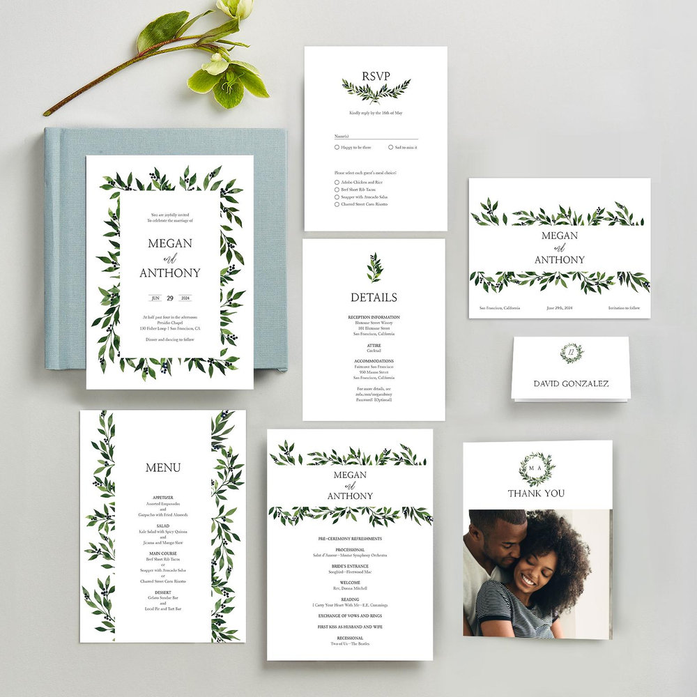 Zola Wedding Invitations - Gingerwood Border
