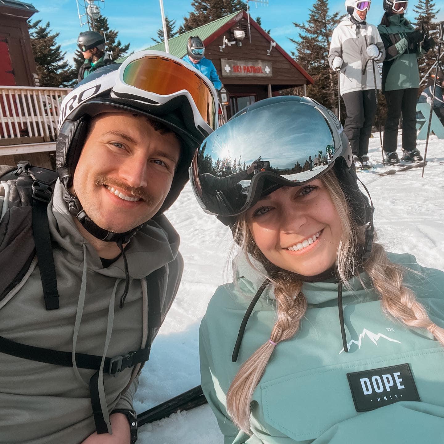 Our first ski trip together- in the same spot where Lauren said "yes"