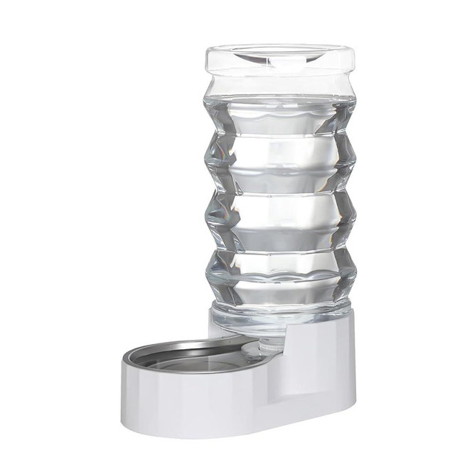 Sfozstra 9L Automatic Pet Waterer, 100% BPA Free, Stainless Steel Gravity Feeder, Convenient Drinking Water Dispenser Designed for Dogs and Cats (White, 9L)
