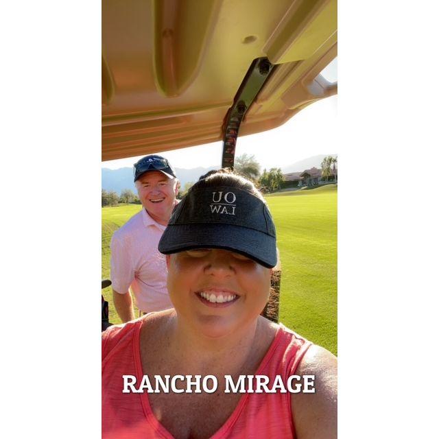 Golf in California....  she didn't wreck the cart...