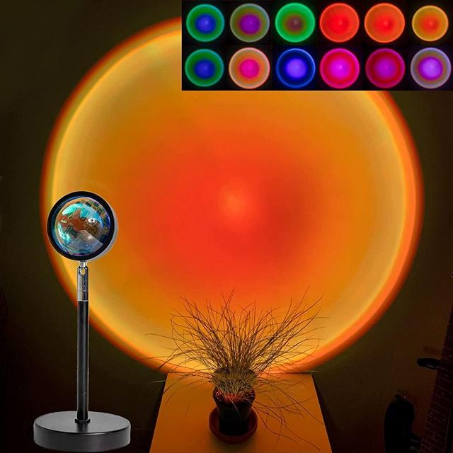 Katalyze Sunset Lamp | LED Projection RGB Multicolor Night Light with Remote | Home Decor